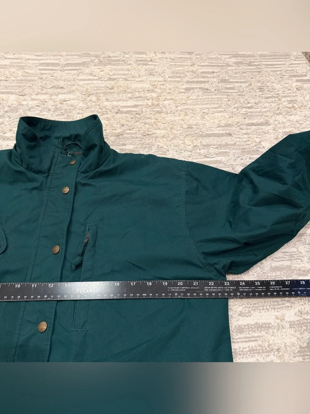 Vintage Eddie Bauer Wool Plaid Lined Chore Coat Men’s Medium Jacket Zip Button
